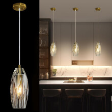 Mini suspension moderne en cristal, plafonnier doré réglable, compatible avec îlot de cuisine, salle à manger, salon, chambre, couloir