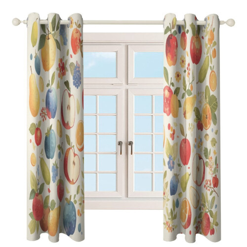 Fruit Pattern Curtains Eco-Friendly 2 Panel Set 2