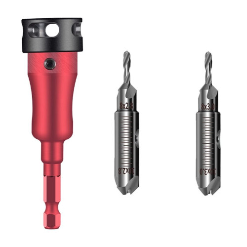 Quick Change Adjustable Depth Stop Drill Bit Set with 2.8mm & 3.0mm Drill Bits Woodworking Depth Control Drill Tool