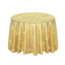 Nappe Uclet, nappe de fête à paillettes, nappe ronde à reflets métalliques, idéale pour les mariages et les anniversaires.
