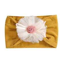 Baby Headband Newborn Infant Toddler Nylon Hairbands Cute Soft Beanie Headwrap Hair Accessories Gold Free Size