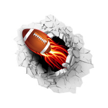 3D Football and Rugby Wall Decal for Boys Room