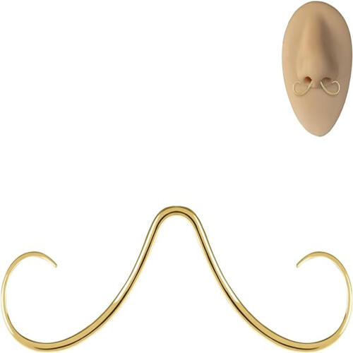Mustache Septum Ring Stainless Steel 14G