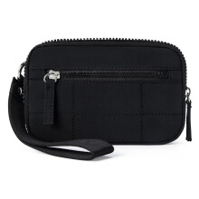 Women's Quilted Wristlet Wallet with 3 Zippers, PVC Window, Card Holder & Phone Case – Compatible with Daily & Travel Use