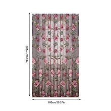 Transparent Lace Peony Gauze Sheer Curtains 2 pcs