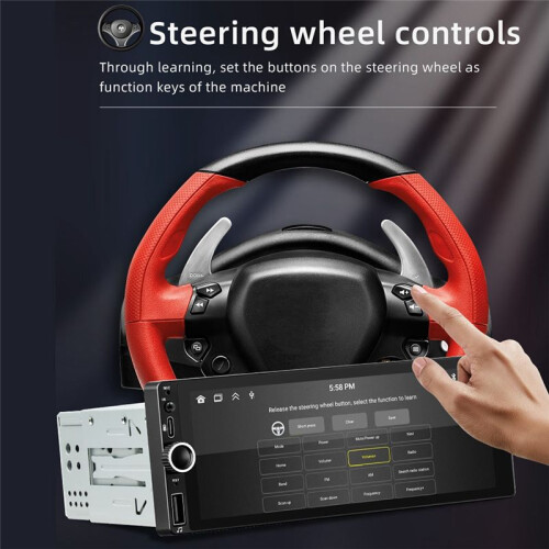 Carro 6,86 Polegadas 1 Din MP5 Player  Tela Portátil Navegação Display Sem Fio Carplay Android Auto Player 2+64G 1
