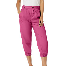 Women's Casual Solid Capri Pants with Pockets Hot Pink