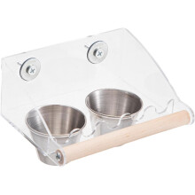Bird Feeder Food Dispenser Viewing Cage Accessory Bird Food Bowl Food Feeder Cup for Parrotlets Cockatiel Cockatoo Parakeets, L 2 Cups