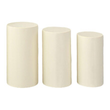 3 Pieces Cylinder Pedestal Stands Slipcovers,Cylinder Plinth Stand Covers Plinth Beige
