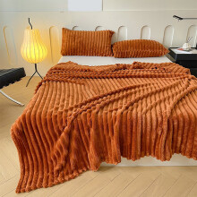 Flannel Blanket Striped Thick 80x80 Inch