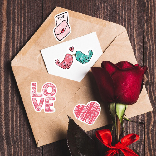 Valentine's Day Stickers Waterproof Vinyl 100 PCS 2