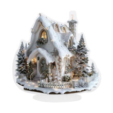 Christmas Winter Table Centerpiece – Acrylic 2D Santa & Snowflake Sign, Tiered Tray Decor for Home & Party – Compatible with Xmas Decor