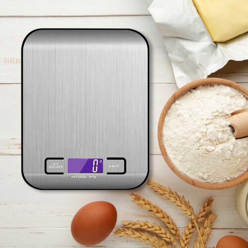 Digital Food Scale LCD Display Stainless Steel 4 Units