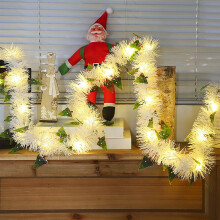 Sruoe Easter Decorations String Lights, Mantel Easter Garland, Wreath Vines Green Garland, Easter Decor for Mantle Indoor Fireplace Bedroom Home