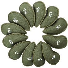 Waterdichte leren golfclubhoesjes (12 stuks, groen)