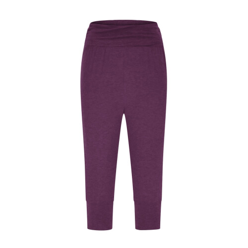 Women's Purple Harem Capri Pants High Waisted Soft Stretch