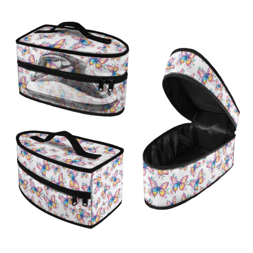 Travel Iron Storage Case Colorful Butterflies 1 pc