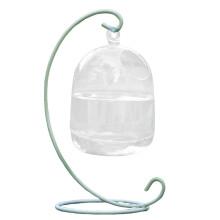 Hanging Glass Fish Bowl Aquarium - 5.9x3.9 Inch Tabletop Desk Tank for Betta Fish, Small Aquatic Pets - Clear Acrylic Modern Home Office Decor