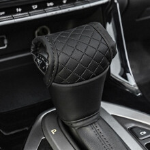 Car Gear Shift Cover PU Leather Black