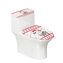 Christmas Lamb Pattern Toilet Protector Cover Merry Christmas 2 Piece Dustproof Soft Toilet Lid Covers Set Elastic Edge