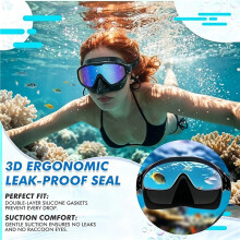 6 Pack Adult Swim Goggles with Integrated Nose Cover & Ear Plugs, Panoramic Wide View Swimming Goggles