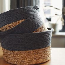 Xoxingysm Seagrass Shelf Storage Baskets with Rope Design – Versatile Home Organizer for Living Room, Bedroom, Bathroom, Underbed