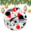 Ceramic Christmas Ornament Double-Sided Black Red Geometric 1
