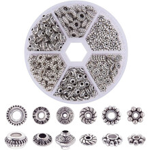 Antique Silver Spacer Beads 300 pcs 6 styles