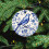 Ceramic Christmas Ornament Blue White Bird Flower Design 3 8