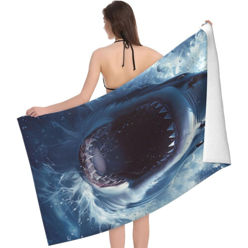 Shark Beach Towel Microfiber 52x32 Inch 1