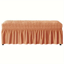 Dining Bench Soft Stretch Slipcover with Skirt Footstool Protector Bubble Lattice Piano Bench Covers