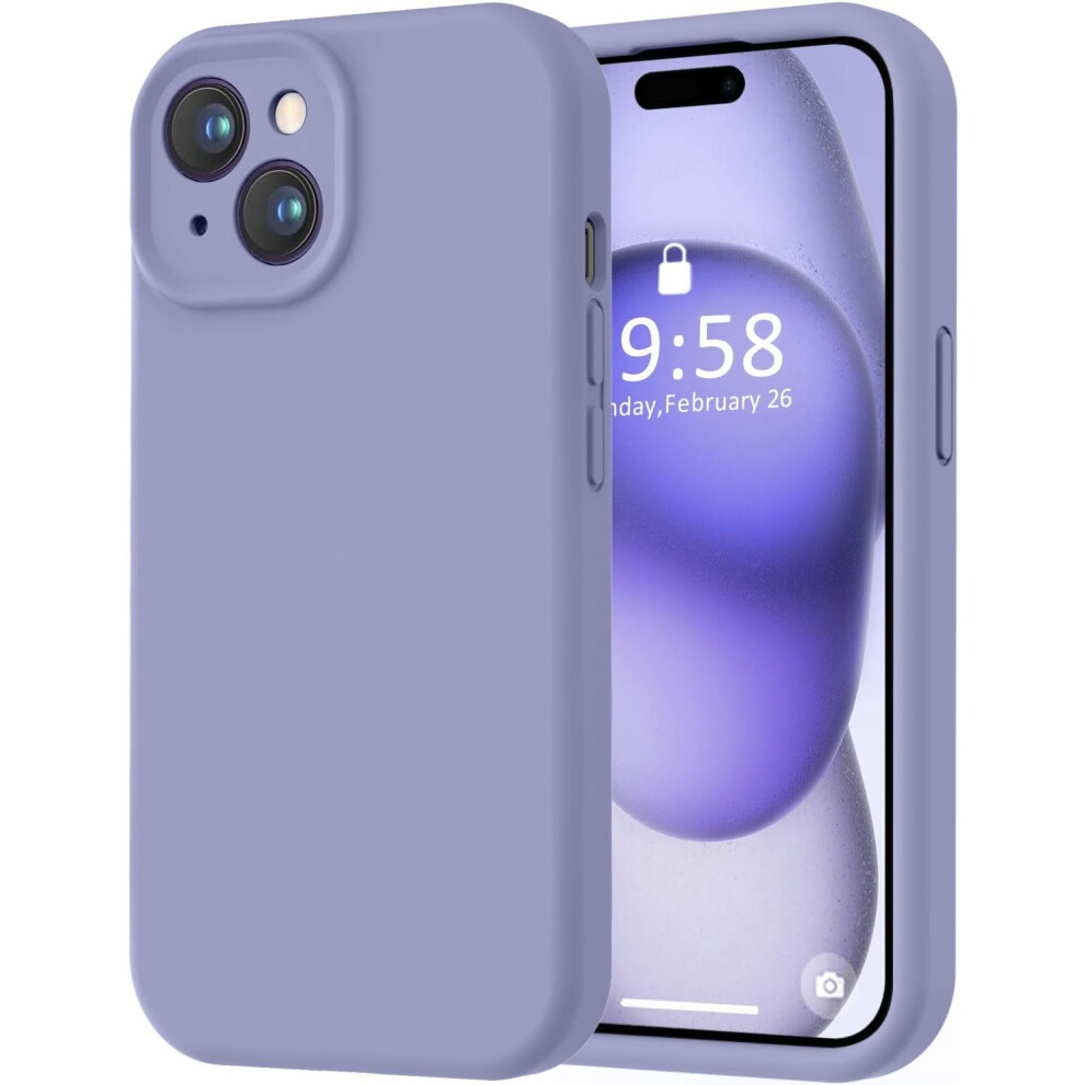 Iphone 15 Case Silicone 8Ft Drop Protection Lavender/Grey 971050415314