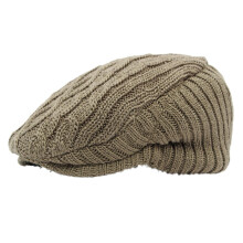 British Style Vintage Wool Beret Women's Autumn and Winter Knitted Hat Fleece-lined Warm Peaked Cap Leisure Advance Hats Men