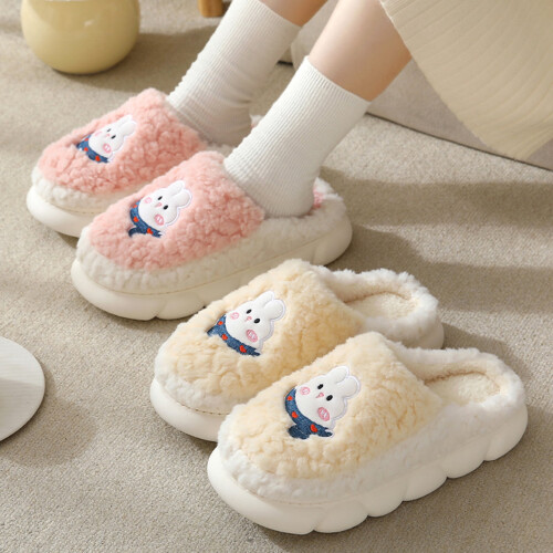 Women's Soft-Bottom Heightening Rabbit Slippers Pink1Pair