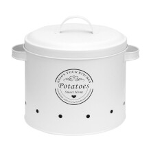 Fruit Vegetable Storage Bucket, Metal Storage Can, Kitchen Potato Onions Storage, Sturdy Vegetable Bin, Ideal for Home Organization