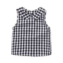Girls Sleeveless Plaid Crop Top Crewneck 1-4 Years