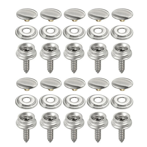 Snap Fastener Kit Stainless Steel 30PCS