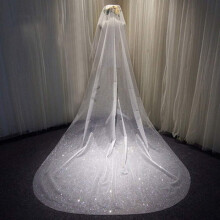 Bruidssluier met kathedraalmotief en haarkam met strass-steentjes, 118 inch
