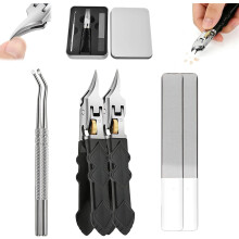 3pcs Black Anti-Slip Grip Gear Lock Nail Clipper Set, compatible with Sharp Nail Clippers