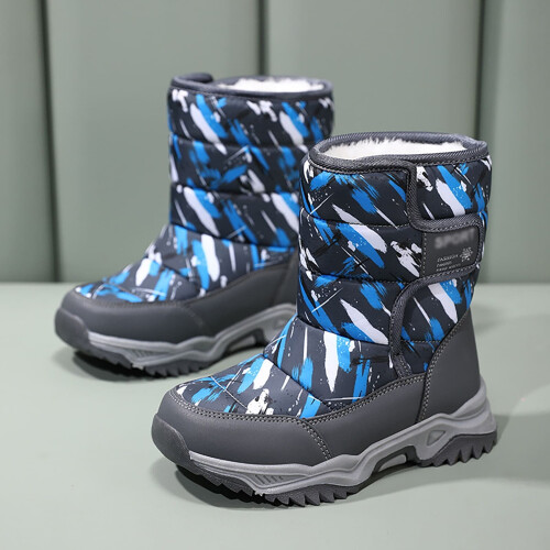 Boys Winter Boots Velvet Warm Thick-Soled Snow Boots 1