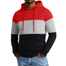 Sweat à capuche rouge à blocs de couleur style américain pour homme, taille XXXL