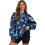 Damen-Sweatshirt mit Galaxy-Schmetterlingsprint, Oversize, lang 1