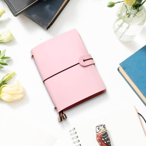 Rejsejournal Vintage PU-læder notesbog til kvinder og mænd