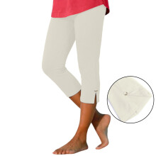 Capri Leggings for Women Beige Knee-Length Compression Pants