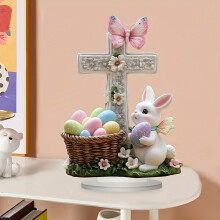 Cute Easter Acrylic Table Decor: Rabbit & Egg Signs, 2D Flat Shelves for Home, Bedroom, Living Room, Study – Compatible with Easter Themes