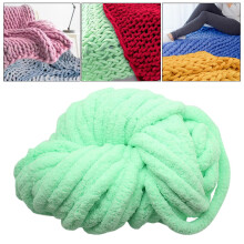 Chunky Chenille Yarn for Crocheting, Bulky Thick Yarn for Knitting,Super Bulky Chunky Yarn for Hand Knitting Blanket Light Green