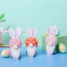Easter Basket Stuffers: Faceless Bunny Ornament & Rustic Felt Gnome Doll, Hanging Decor for Wall/Door/Tabletop – Compatible with Easter Themes