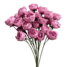Realistic Faux Silk Rose Bouquet, 26" 3-Head Pink Rose for Valentine's Day, Mother's Day, Wedding & Home Decor