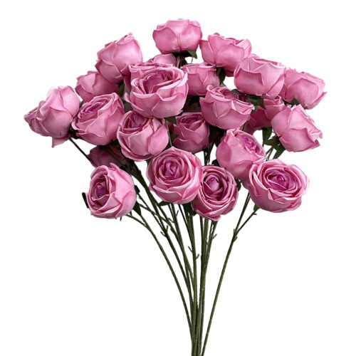 Faux Silk Rose Bouquet Pink 26 inch 3-head