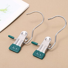 16 PCS Laundry Hanging Hooks Clips, Compatible with Closet Hangers, 6 Colors, Stainless Steel